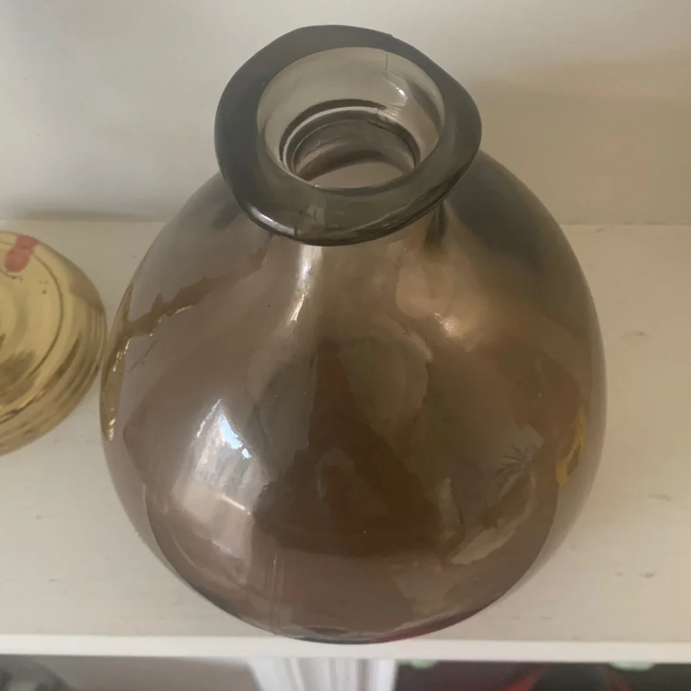 San Miguel bubble vase made from recycled‎ glass potentially amber smoke vase